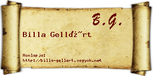 Billa Gellért névjegykártya